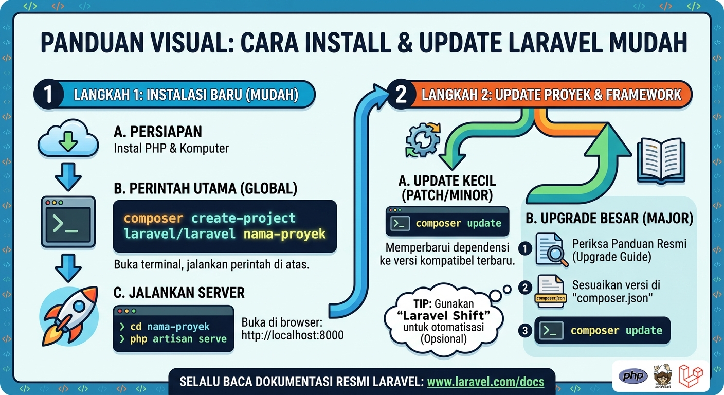 Cara Install Laravel Mudah Update
