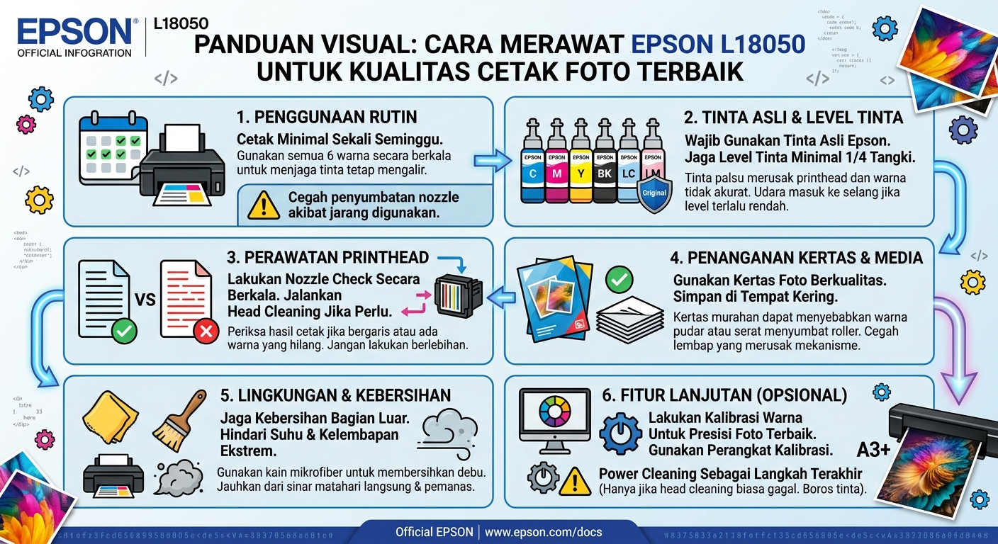 Panduan Perawatan Printer Epson L18050 Kualitas Print Foto Baik