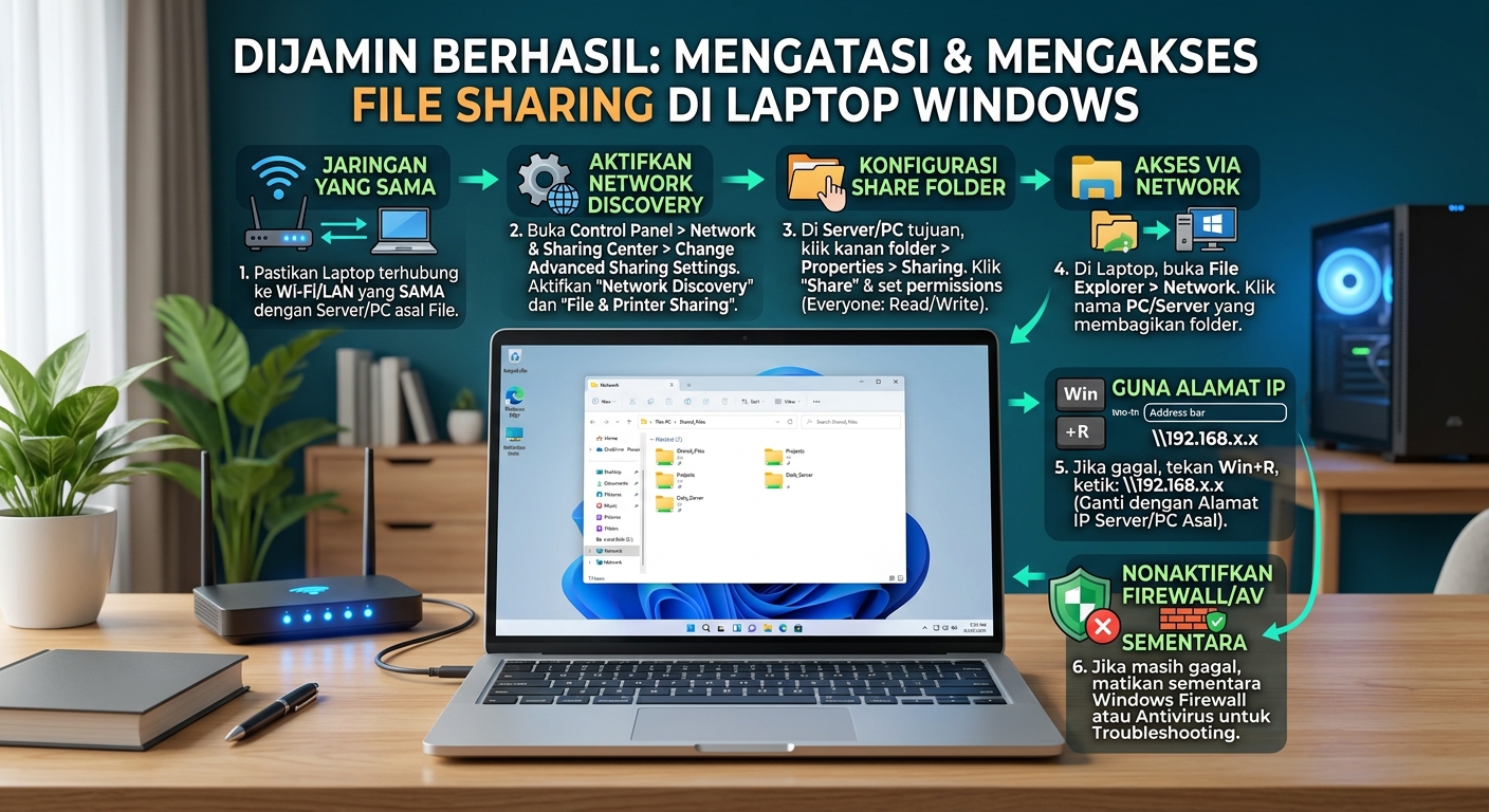 mengatasi file sharing dijamin laptop bisa buka file sharing